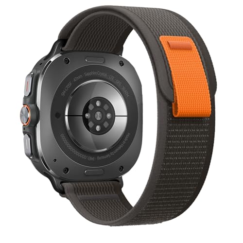 Trail Band for Samsung Galaxy Watch Ultra Bands 47mm Men/Women,Rugged Fabric Nylon Alpine Sport Loop Strap for Samsung Galaxy Watch 7 Ultra Band 47 mm 2024 Breathable Replacement Wristband - color: Dark Grey