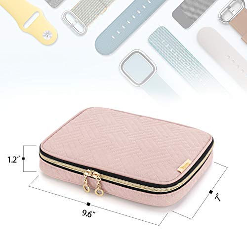 Teamoy 12 Watch Band Storage Case, Watch Band Organizer Holder, Misty Rose | Compatible with All Series Apple Watch Bands & Smart Watch Bands, Travel Organizer Fit for Most Sizes of Watch Straps - color: Misty Rose