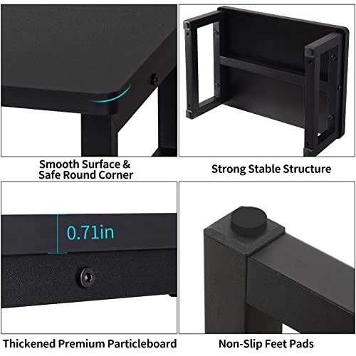 Snughome Wooden Step Stools for Adults Kids, Solid Wooden Bedside Step Stool Adults Hold Up to 350 lb, One Step Foot Stool for Kitchen, Bedroom, Living Room, Bathroom - Self-Assembly(Black) - color: Black