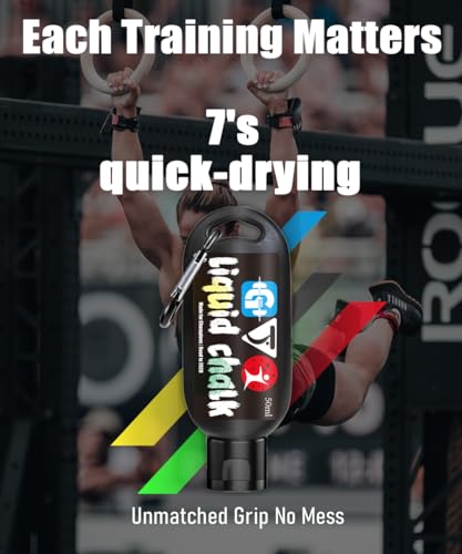 Liquid Chalk Mess-Free Gym Chalk 7’s Quick-Drying for Weightlifting, Gymnastics, Rock Climbing, Pole Dancing Sweat Resistant and Long Lasting for Stronger Hand - style: 2x48g+1x96g