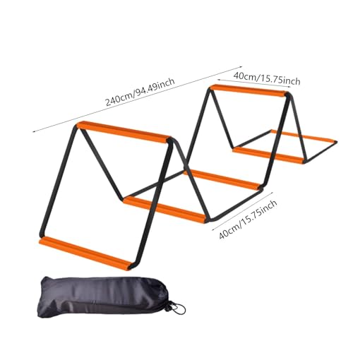 Menolana Agility Ladder Football Footwork Ladder Balance Foldable Agility Training Equipment Speed Ladder for Outdoor Sports Workout - size: 6 Grids With Bag