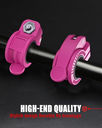 Mini Barbell Clips 1 inch I Multi-Size Adjustable Barbell Collar I 1 inch Barbell ClampsIQuick Release Weight Clips Pair of Locking for Dumbbell Bar - color: Rose