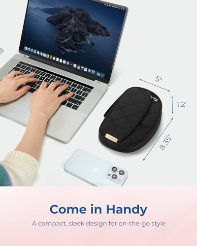 BAGSMART Travel Cord Organizer Electronics Case, Puffer Cable Organizer Bag Travel Essentials for Women, Small Tech Organizer Travel Case for Charger, Cable, Phone, Flash Drive Black - color: Single Layer Black