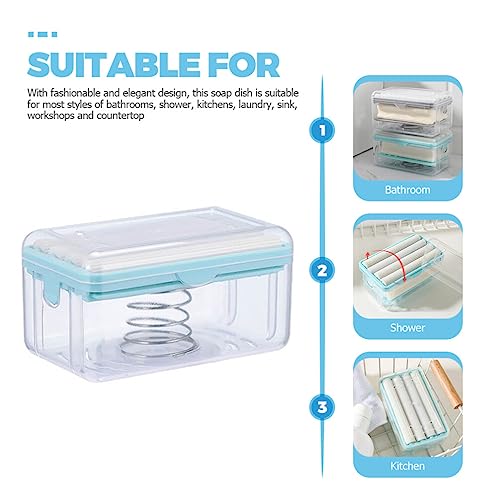 Ciieeo Soap Box with Foaming Roller Soap Dish Holder 4.80 Inch for Bathroom Kitchen Bar Storage Keeps Dry and Clean