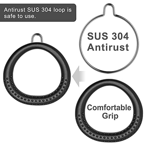 Dolibest 2 Pack of Ninja Gymnastic Rings,Monkey Ring Outdoor Backyard Ninja Accessories Set,Swing Bar Rings Obstacle Course for Training Equipment for Teens,1000LB Capacity - color: 2pack Black Fitness Ring
