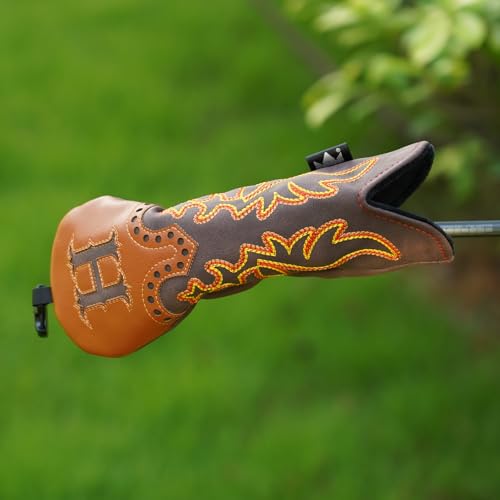 Craftsman Golf Cowboy Western Retro Brown Durable Golf Headcover Head Cover fits up to 460cc Driver for Fairway Wood Hybrids Rescue Putter Protector - style: Hybrid headcovr