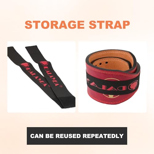 Weight Lifting Belt Gym Fitness, Padded Cowhide Leather Weightlifting Belt, Functional Powerlifting Belt Adjustable Weightlifting Belt - color: Red, size: Medium