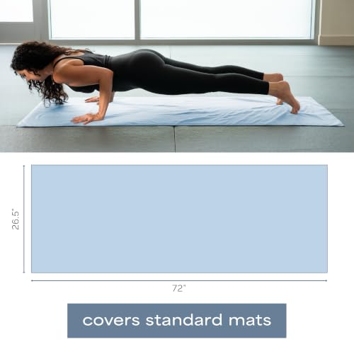 S&T INC. Aura Yoga Mat Towel, Quick Dry Towel, Soft and Absorbent for Gym, Pilates, and Hot Yoga Mat, 2 Pack, 26.5 inches x 72 inches, Microfiber, Blue - color: Blue (2 Pack)