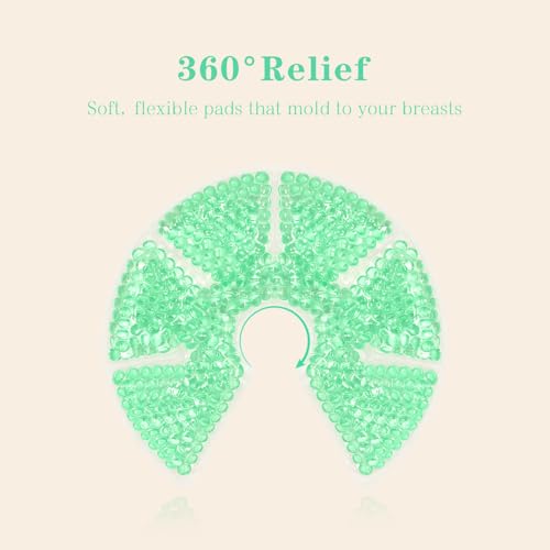 Hot/Cold Breast Gel Ice Packs Breast Cooling/Heat Pads Relief for Breastfeeding, Nursing Pain, Mastitis, Engorgement, Swelling, Plugged Ducts | Boost Milk Let-Down & Production,2 Pack (Green) - color: Green