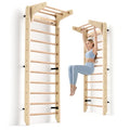 Multi-Function Gymnastics Swedish Ladder,Wall Mounted Wooden Gymnastics Bar,Indoor Home Gym for Kids & Adults