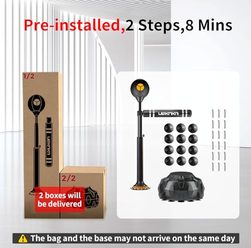 Freestanding Reflex Bag,360° Punching Bag Spinning Bar with Stand,Height Adjustable for Boxing Speed Trainer- for Adults & Teenagers.