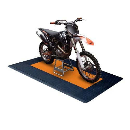 Speedway Garage Floor Mat Kit for Motorcycle, Small, Black/Orange - color: Black/Orange, size: Garage Kit - Motorcycle