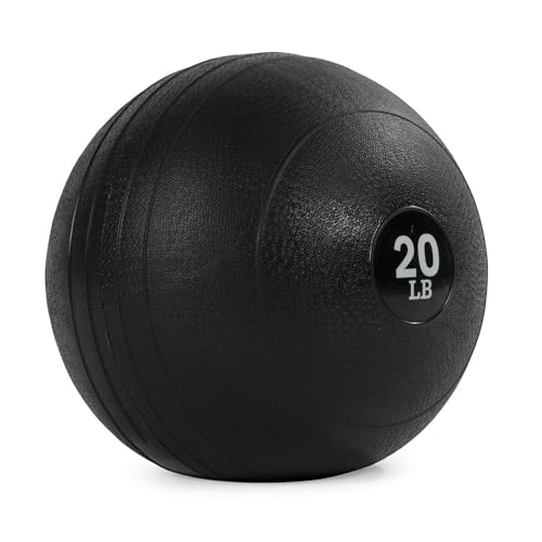 Titan Fitness Rubber Slam Ball, Dead Weight Ball Absorbs Impact, Minimal Bounce, Textured Surface for Strength and Conditioning, Cardio Workouts, Full Body Workout - style: 20 LB