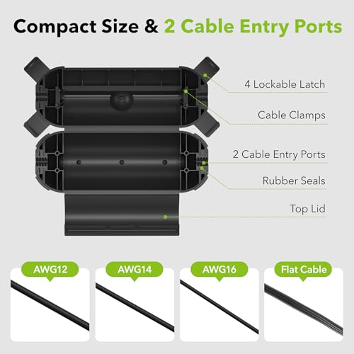 [3 Pack] Outdoor Extension Cord Cover Waterproof, BN-LINK Outdoor Plug Protector, Electrical Connection Box for Holiday String Lights & Tools, Black - color: Black, size: 3 Pack