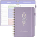 Oucaru Undated Daily Planner, A5 Spiral Notebook with Hourly Schedule, To Do List, Priorities, and Notes for Productivity - Easily Organize Your Tasks, Appointments & Goals for Women - size: A5-Purple, style: Daily Planner