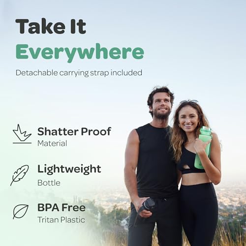 Hydracy Motivational Water Bottle with Time Marker & Fruit Infuser 32 oz | BPA-Free Tritan, Leakproof Flip-Top Lid,No-Sweat Sleeve,Carry Strap,Daily Intake Tracking for Gym,Sports,Outdoors - color: Aqua Green, size: 32 Ounces