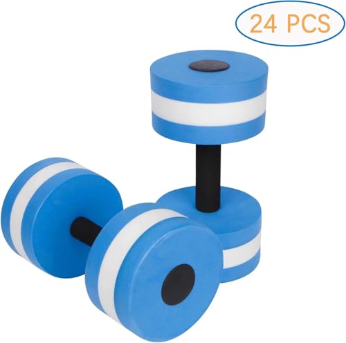 MANO Pool Weights for Water Exercise Sports Aquatic Water Dumbbells with Ankle Weights and Swimming Belt for Aqua Fitness Barbells Foam Hand Bars - Set of 2 - for Water Aerobics - style: 12pairs