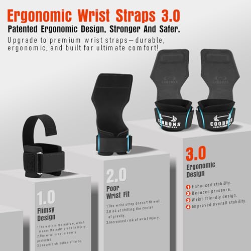 Weight Lifting Wrist Straps, Gym Straps Weight Lifting for Deadlift and Powerlifting, Double Layer Leather Wrist Wraps with Padded Cushion Wrist Loop, Weightlifting Grips for Men and Women - color: Grey