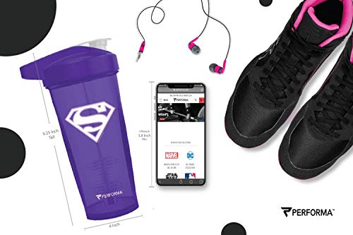 PerfectShaker ACTIV DC Comics & Justice League Series | Leak-Proof, BPA-Free, Shatter-Resistant | ActionRod Mixing Technology for Smooth Blends | Gym, Fitness & Sports Shaker - 828ml (SUPERGIRL) - color: SUPERGIRL