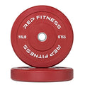 REP Color Bumper Plates LB Olympic Barbell Weights – Rubber Training Discs for Home Gym Strength Lifting, Low Bounce Durable, Weight Pairs & Sets 10 15 25 35 45 Pound Options - color: F. 55lb Red Pair