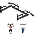 Wall Mounted Pull Up Bar - Heavy Duty Chin Up Bar, Pull-Up Bar for Garage, Joist, Wall Mount - Multifunctional Fitness Bar, Supports up to 600 Lbs - color: Multigrip-Black
