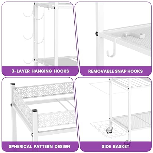 Yoga Mat Storage Rack, Home Gym Storage Rack, VOPEAK Workout Storage for Yoga Mat, Foam Roller, Gym Organizer Gym Equipment Storage for Home Exercise and Fitness Gear - color: WHITE
