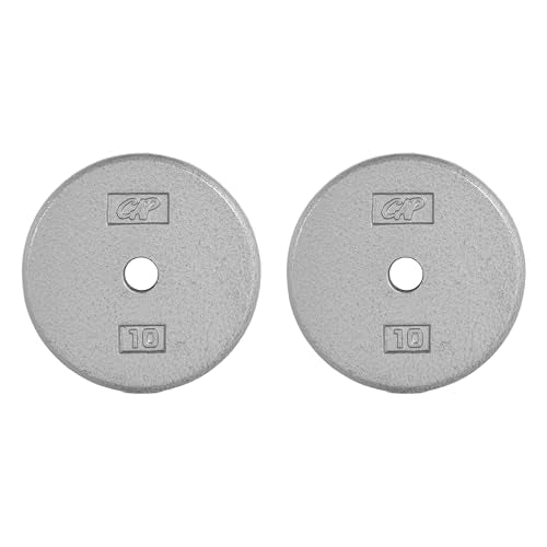 CAP Barbell Standard 1-Inch Cast Iron Weight Plates - Singles & Sets | 1.25-50 lbs | Multiple Options - color: Gray, size: 10 lb - Set of 2