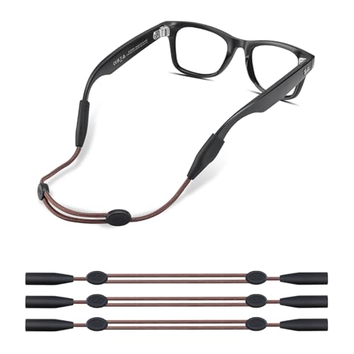 Glasses Strap for Ray-Ban Meta and Wide Frame Glasses –Adjustable Sunglasses Straps Cords for Men Women kids-Eye Glasses Holders Around Neck, Eyewear String Lanyard Retainer (3pcs 14in Brown) - color: 3pcs Brown