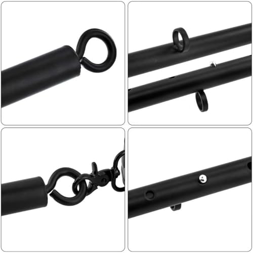 Spreader Bar Heavy Duty Stainless Steel Adjustable Bar with 4 pcs PU Cushioned Straps for Yoga, Pilates, Fitness Training, Home Gym Equipment and more. - color: Red+Black