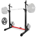 Yes4All Squat Rack for Home Gym, Adjustable Barbell Stand Rack, Multi-Function Weight Lifting, Dip Bar Station, Bench Press Rack Stand, Weight Plate Storage - Capacity Up to 600LBS - color: Adjustable Squat Rack - Black & Red - 690 lbs