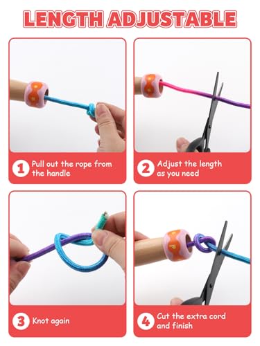 Jump Rope for Kids, Lorvain Adjustable Skipping Rope, Kids Jump Ropes with Wooden Handle for Girls Boys, Weighted Jumping Ropes for Fitness Workout Exercise Outdoor Fun Activity - color: Red-1pc
