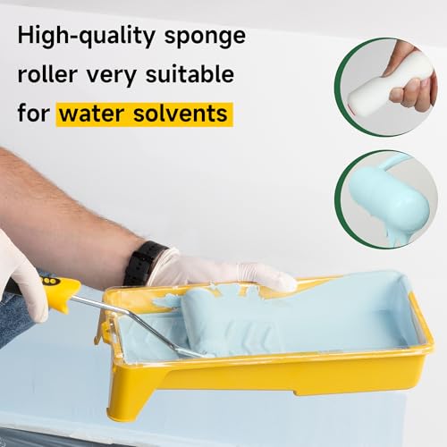VOOMEY Mini Paint Roller Covers，High Density Foam Paint Roller，4 Inch Foam Roller Paint, 24 Pack,Fits All Flat Surfaces, Including Kitchen Cabinets, Doors, Tables, Etc. - style: 4 inch 24 pack（white）