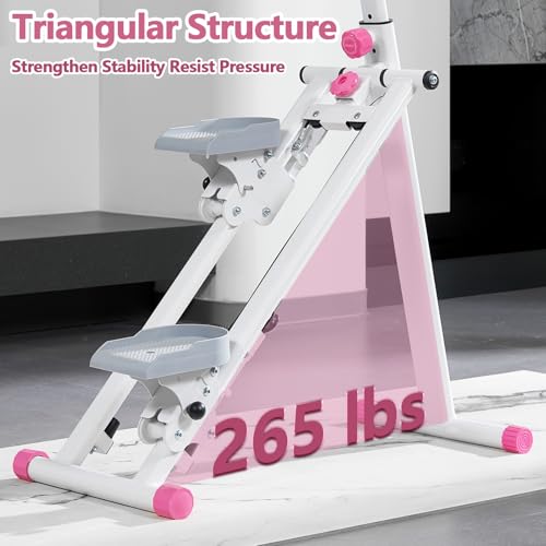 Stair Stepper for Home,Vertical Climber Workout Machine,Stair Stepper with Handlebar for Full-Body Exercise Stair Stepper with Stable Frame Adjustable Handlebar - color: Pink