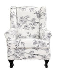 CRFATOP Waterproof Wing Chair Slipcovers 2 Piece Stretch Wingback Chair Cover Spandex Fabric Wingback Armchair Covers with Elastic Bottom for Living Room Bedroom Wingback Chair,B02 - color: Color B02