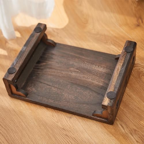 Wood Bed Step Stool,Wide Wooden Stepping Stool for Kids & Adults,Desk Foot Stool,4 inch Step Stool,Low Footrest Step Platform,Surface 15.8"x11.8"