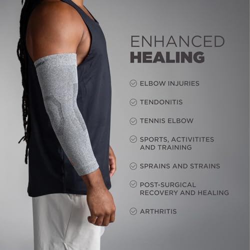 Incrediwear Elbow Sleeve – Infrared Elbow Brace for Joint Pain Relief | Elbow Sleeves for Women and Men, Elbow Support Sleeve for Tennis Elbow, Golfer's Elbow, Tendonitis, Bursitis, and Recovery - color: Grey, size: Medium