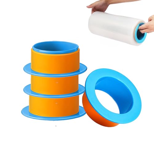 2 Pairs Stretch Wrap Dispenser, Shrink Wrap Handle, Stretch Wrap Holder Stretch Film Wrap for Shipping, Pallet, Packing and Moving Supplies, Plastic Hand Saver Fit for 3 Inch Core