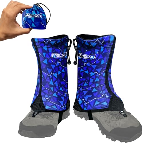 Frelaxy Ultralight Trail Gaiters, Low Shoe Gaiters for Hiking and Running | Breathable fabric, Wear-resistant design, Hypalon underfoot strap, Blocks rocks, mud, dust, Secure fit - color: Blue