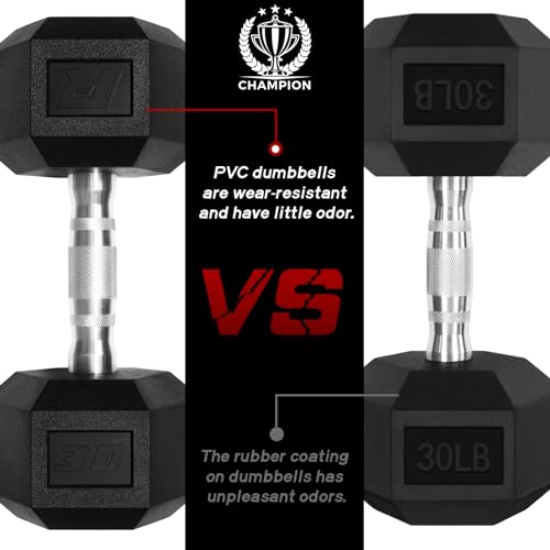 Ritfit 5-650 LBS PVC Encased Hex Dumbbell Sets with Optional Rack for Home Gym, Hand weight with Chrome Handle for Strength Training,Workouts - style: (10+15+25+35+40) 250LBS SET