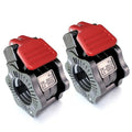 Adjustable Barbell Clips (2-Pack), Fits 0.98-1.1" Olympic & Standard Bars, Secure Locking Collars for Weight Lifting Strength Training (black+red) - color: Black+red