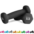 Balelinko Home Gym Equipment Workouts Strength Training Weight Loss Pilates Weights Yoga Sets Weights for Women, Men, Seniors and Youth - color: Black, style: 1 LB, Pair