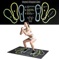 Squat Mat with Foot Position,Large Squat Target Pad 30'' X 13.8'',4mm Thickness Squat Mat Foot Positioning, Exercise Mat for Squats, Leg and Abdominal Workouts - color: Black