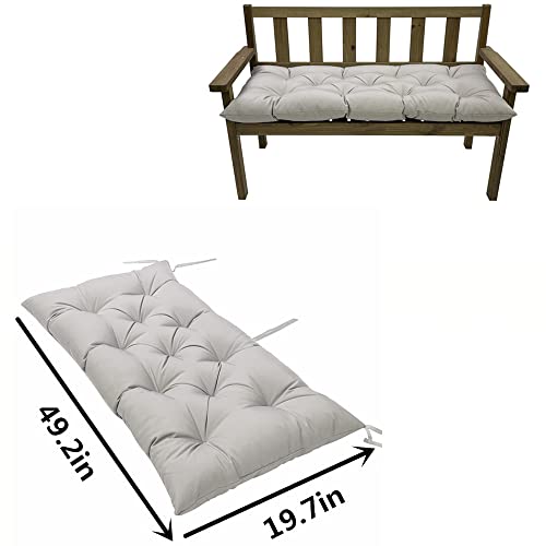 SEAHOME Indoor/Outdoor Bench Cushion,Waterproof Swing Seat Cushion,Outdoor Chair Cuhion,for Lounger Garden Furniture Patio Loveseat (47.2'' x 19.7'', Light Grey) - color: Light Grey, size: 47.2" x 19.7"