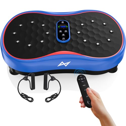 AXV Vibration Plate Fitness Platform Exercise Machine Vibrating Shaking Full Body Shaker Workout Vibrate Stand Shake Board Sport for Weight Loss Fat Burner for Gym Home Office - color: BASIC.BLUE