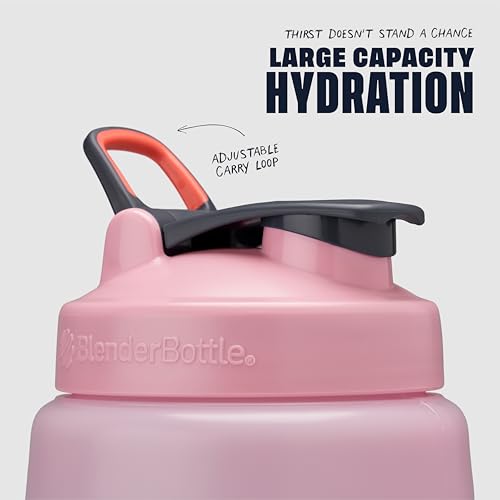 BlenderBottle Hydration Koda V1.5, Half Gallon Water Bottle, 74-Oz, Full-Color Pink - color: Full-Color Pink, style: Solid