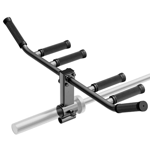 Multi-Grip T Bar Row Handle Landmine Attachment with Rubber Grip, fits 1" & 2" Barbell