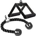Double D Row Handle Cable Attachment for Weight Workout, Steel with Non-Slip Rubber Grip (Black) - color: Black Tricep Rope & Double D Handle
