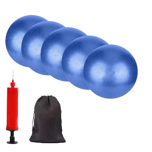 6 Inch Mini Exercise Pilates Yoga Ball, Stability Ball for Yoga, Barre, Training and Physical Therapy- Improves Balance with Inflate Pump(Pink) - color: Blue-5pcs, size: 6 Inch