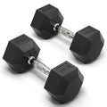 Mikolo Dumbbell Sets with Rack, Rubber Hex Dumbbells, Multiple Choices in 160/200/380/450/550LB, Hand Weights with Chrome Handle for Strength Training - style: 45LB PAIR
