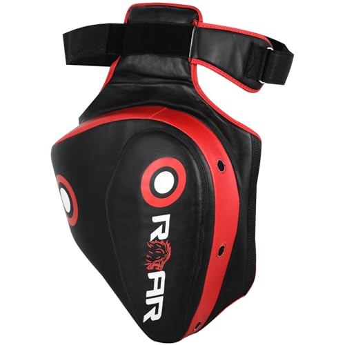 ROAR-INT MMA Thigh Pad Kickboxing Muay Thai Pads Boxing Leg Guard MMA, Punching, Taekwondo, Martial Arts Training Kick Leg Protector Guard - color: Red-Black, size: Left-Leg